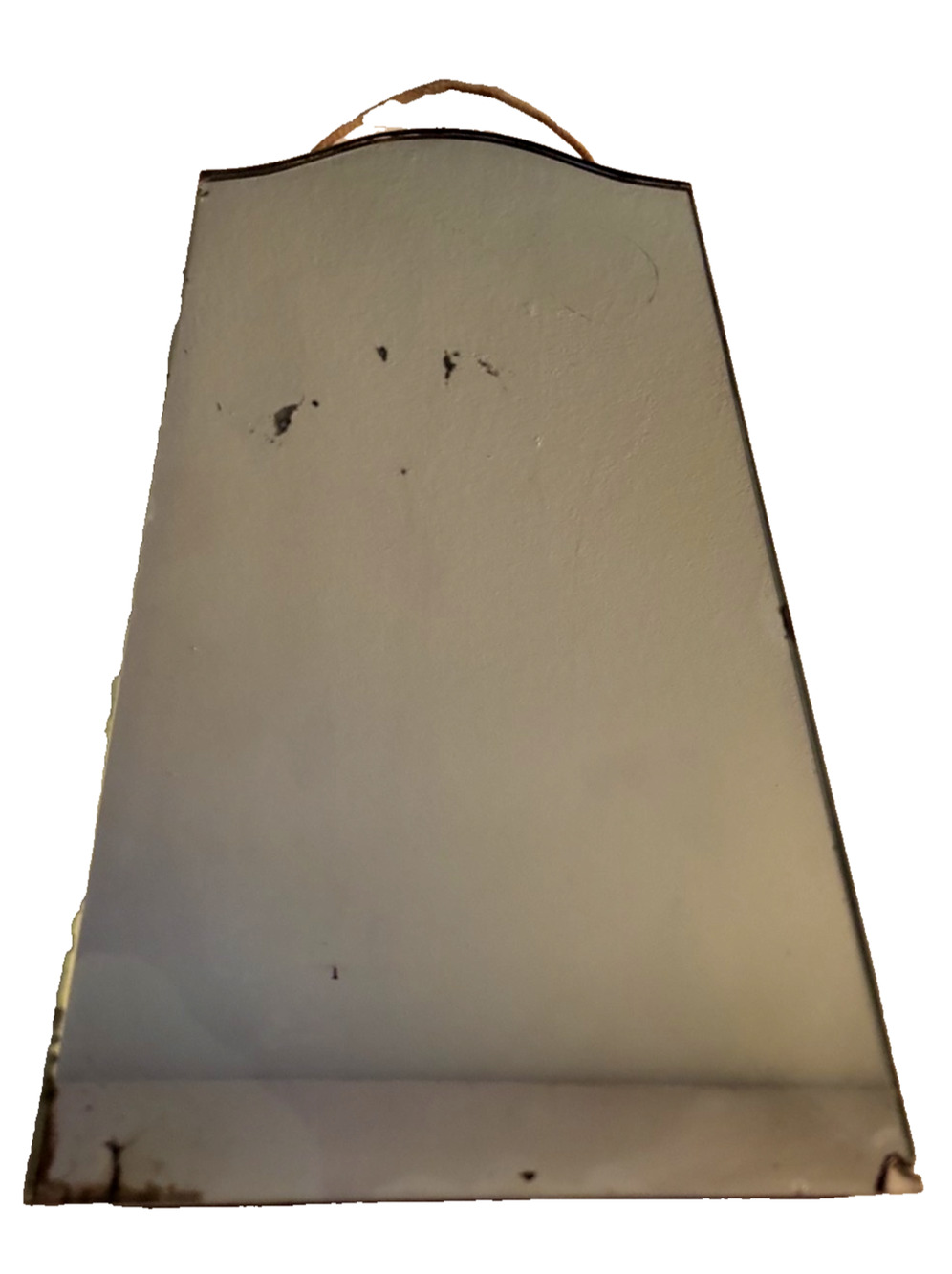 Vintage Art Deco Scallop top edge frameless Mirror 14 L X 7 W Cottagecore
